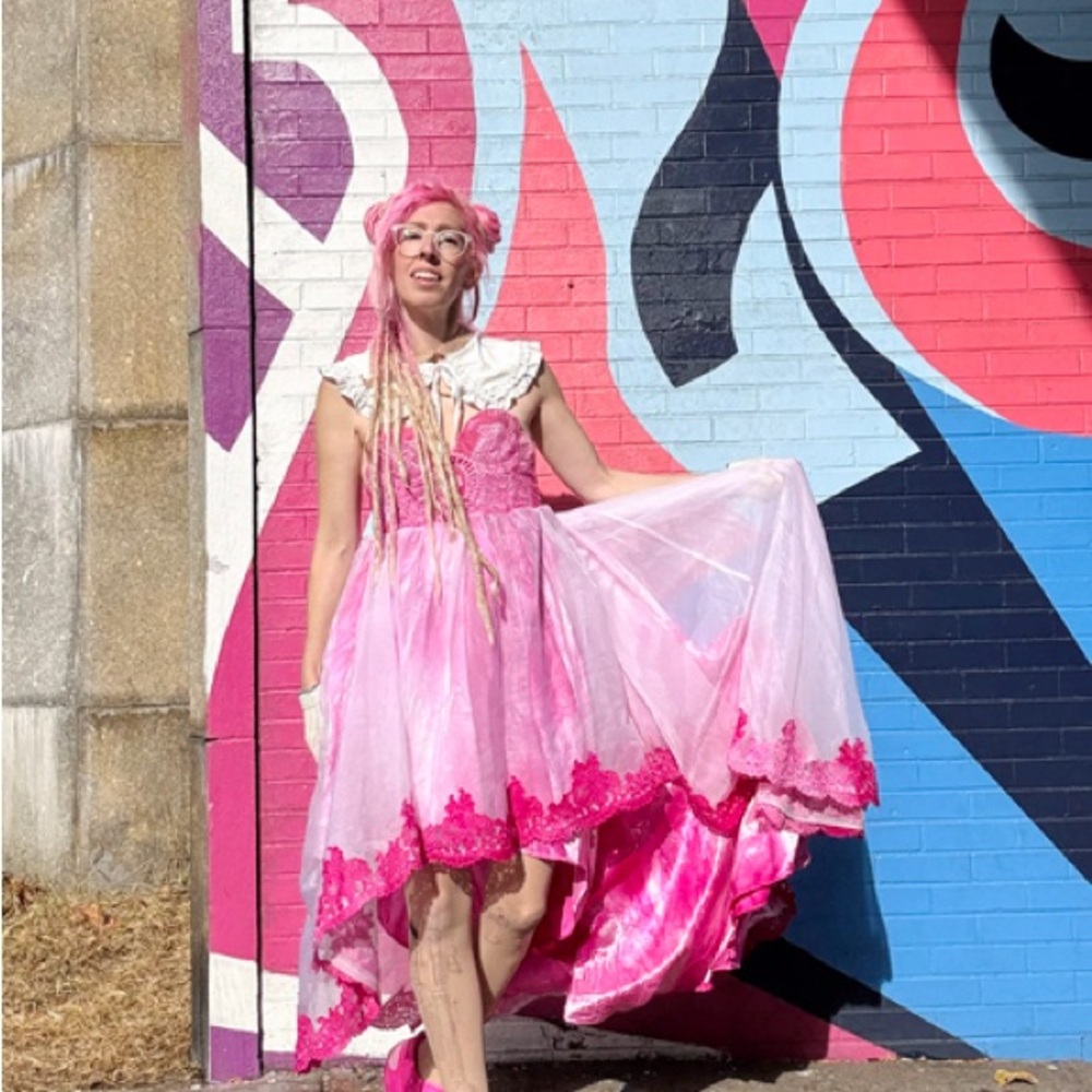 New York Couture Reworked DREAMY Pink Victorian Bustier PARTY Dress